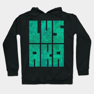 Lusaka, Zambia City Map Typography - Watercolor Hoodie